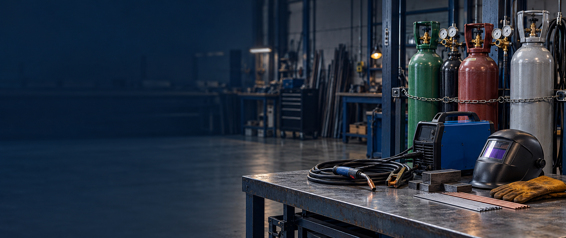 Industrial gas cylinders and welding equipment